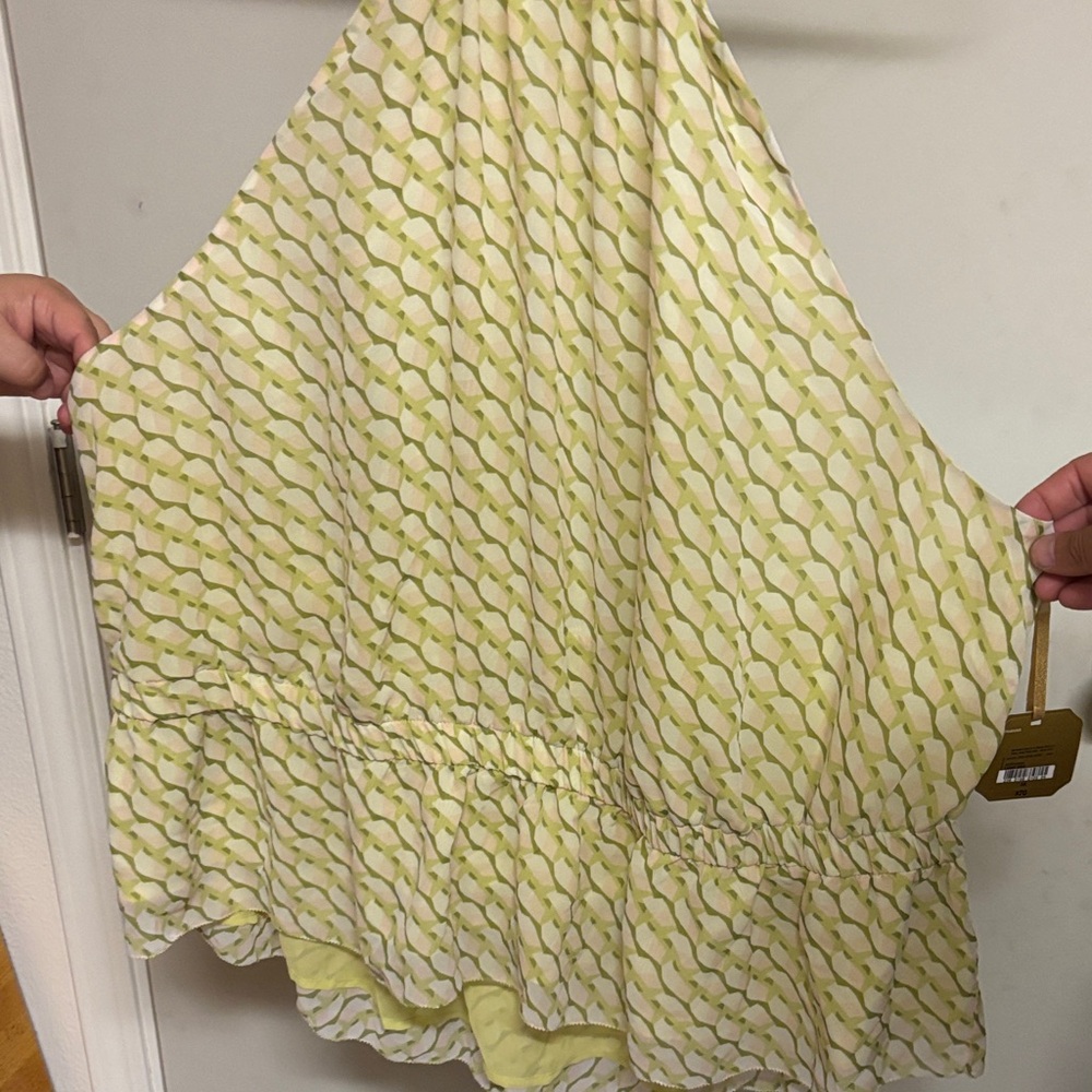 NWT Yellow Patterned Halter Top 3x